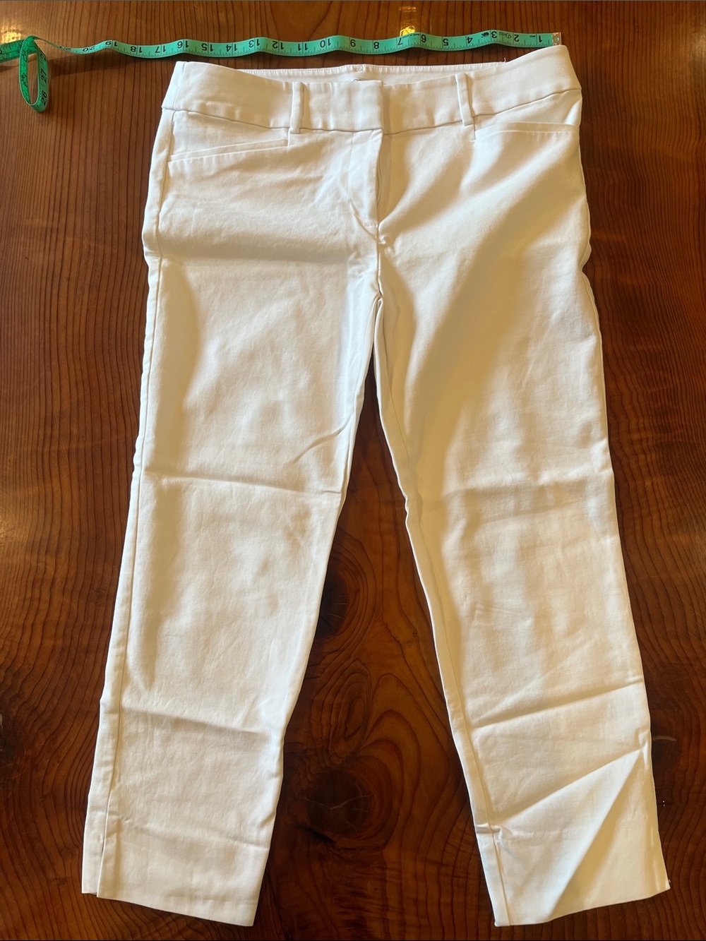 LOFT White Cropped Ponte Ankle Pants